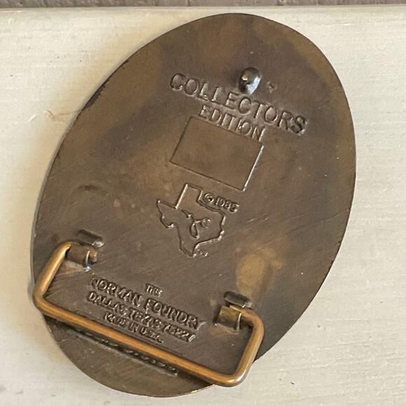 Vintage NRA 1985 Belt Buckle Life Member Solid Brass Norman Foundry USA - Picture 6 of 7